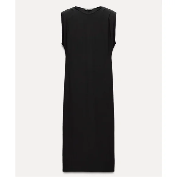 ZARA LONG DRESS WITH SHOULDER PADS SIZE M - Picture 8 of 11